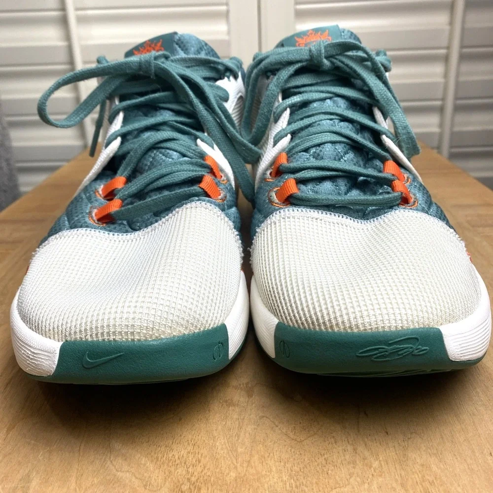 Nike LeBron Witness 8 CANNON Basketball Men's White Orange Green Sz 10.5 READ
